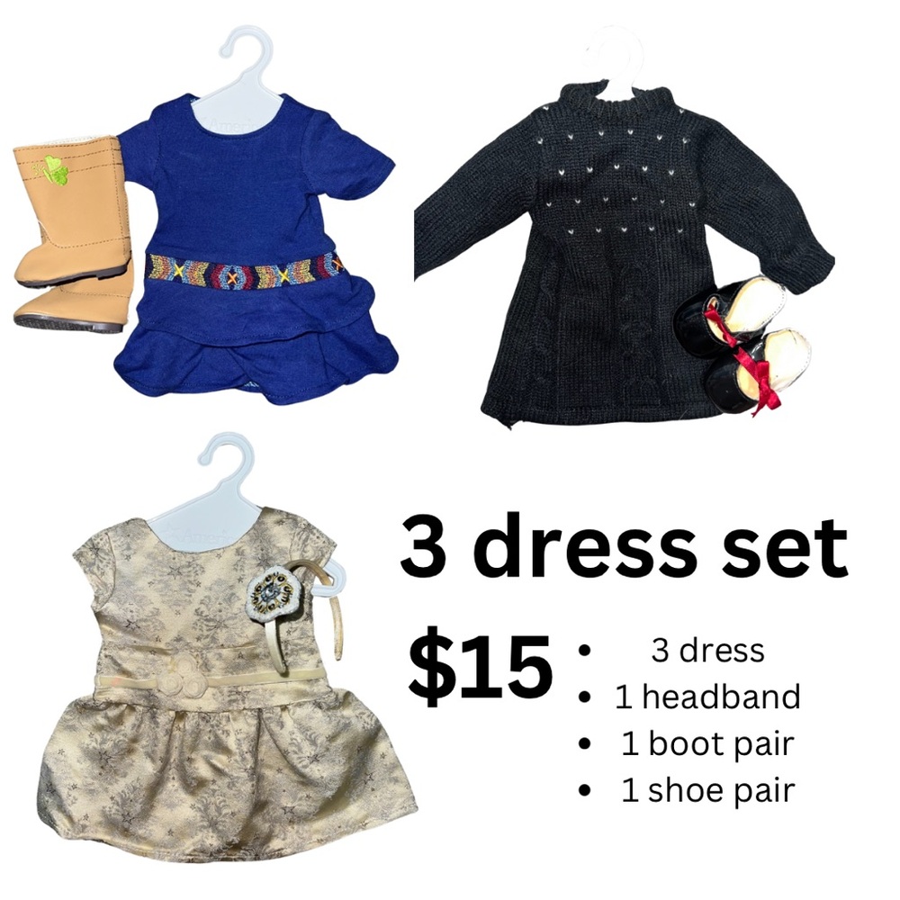American Girl doll dresses set